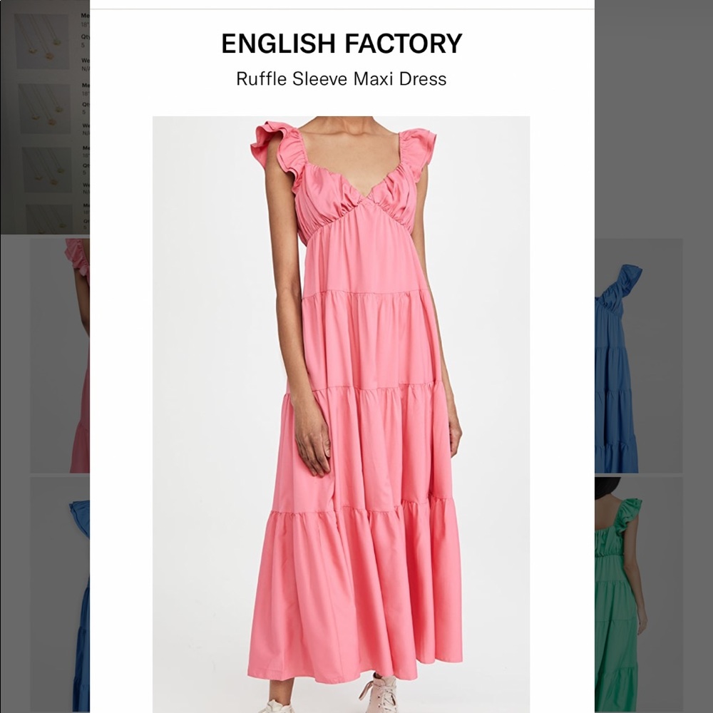 English Factory Ruffle Sleeve Maxi Dress